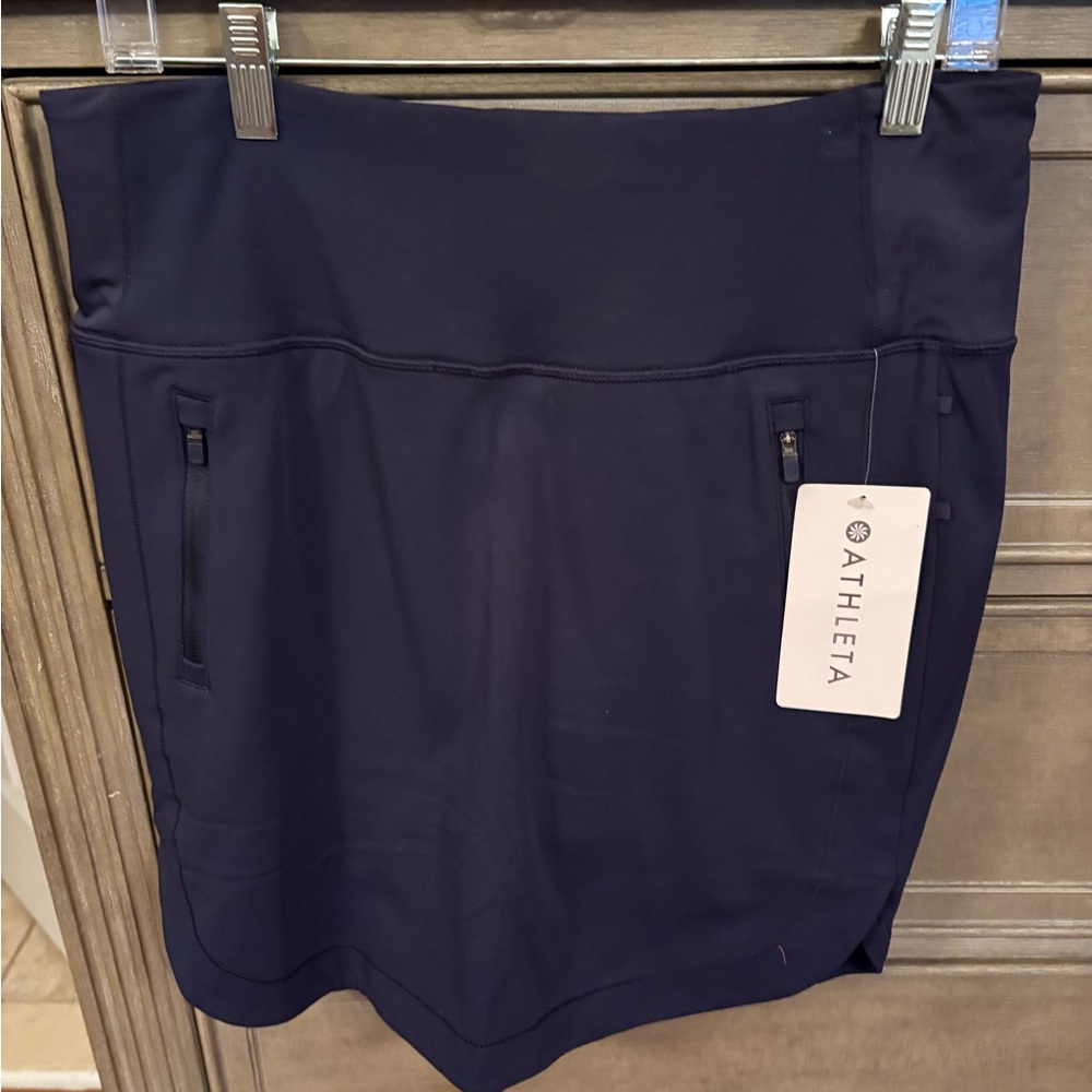 Athleta Dark Blue Skort with Zipper Details